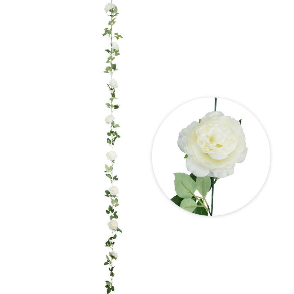 24 Wholesale Artificial Peony Flower Garland - White image