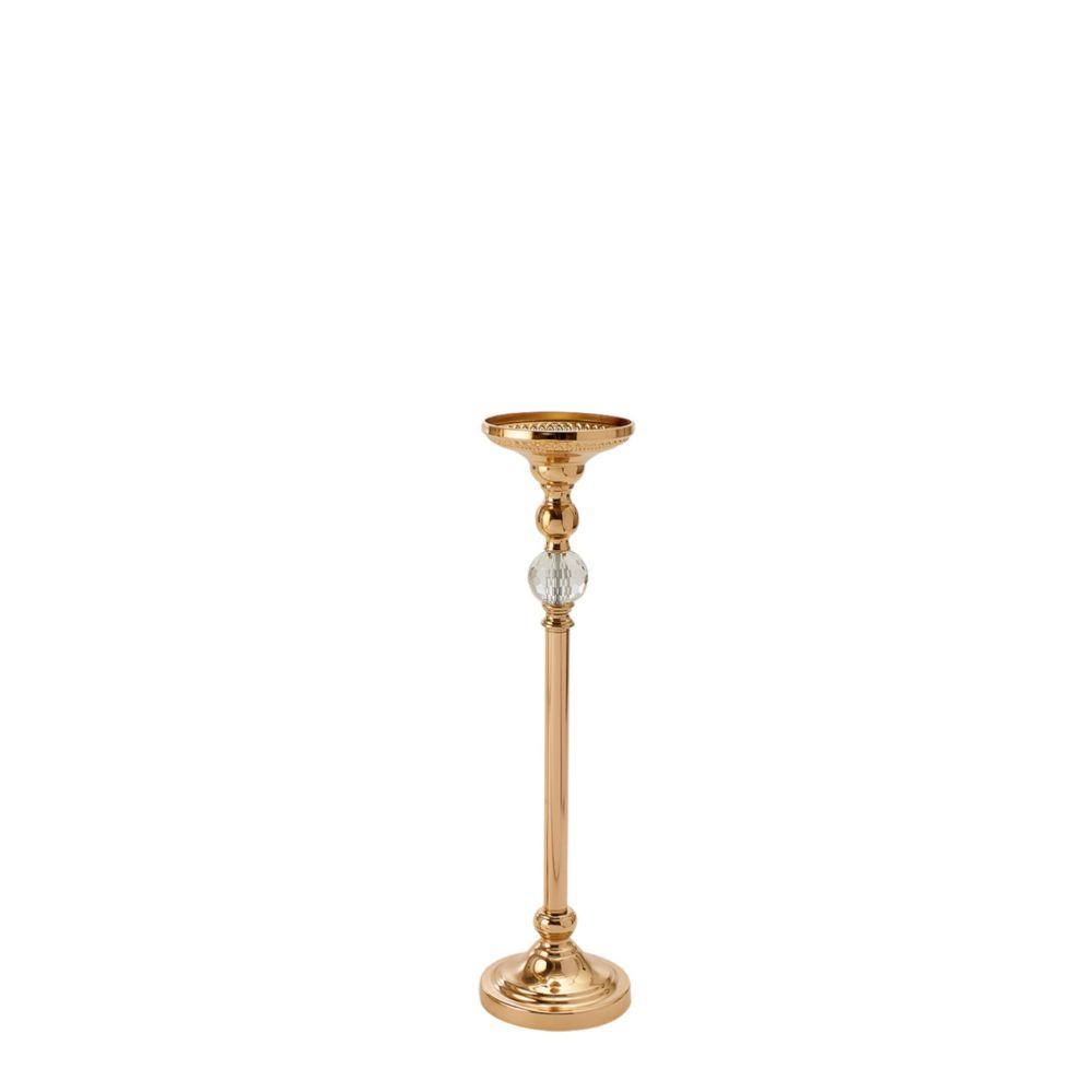 6 Wholesale Metal Centerpiece Stand With Crystal Accent - Gold image