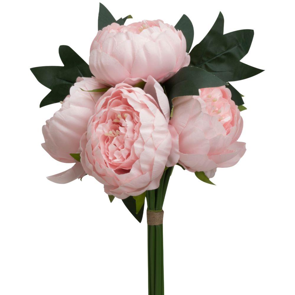 24 Wholesale Artificial Peony Bouquet 10 inch - Pink image