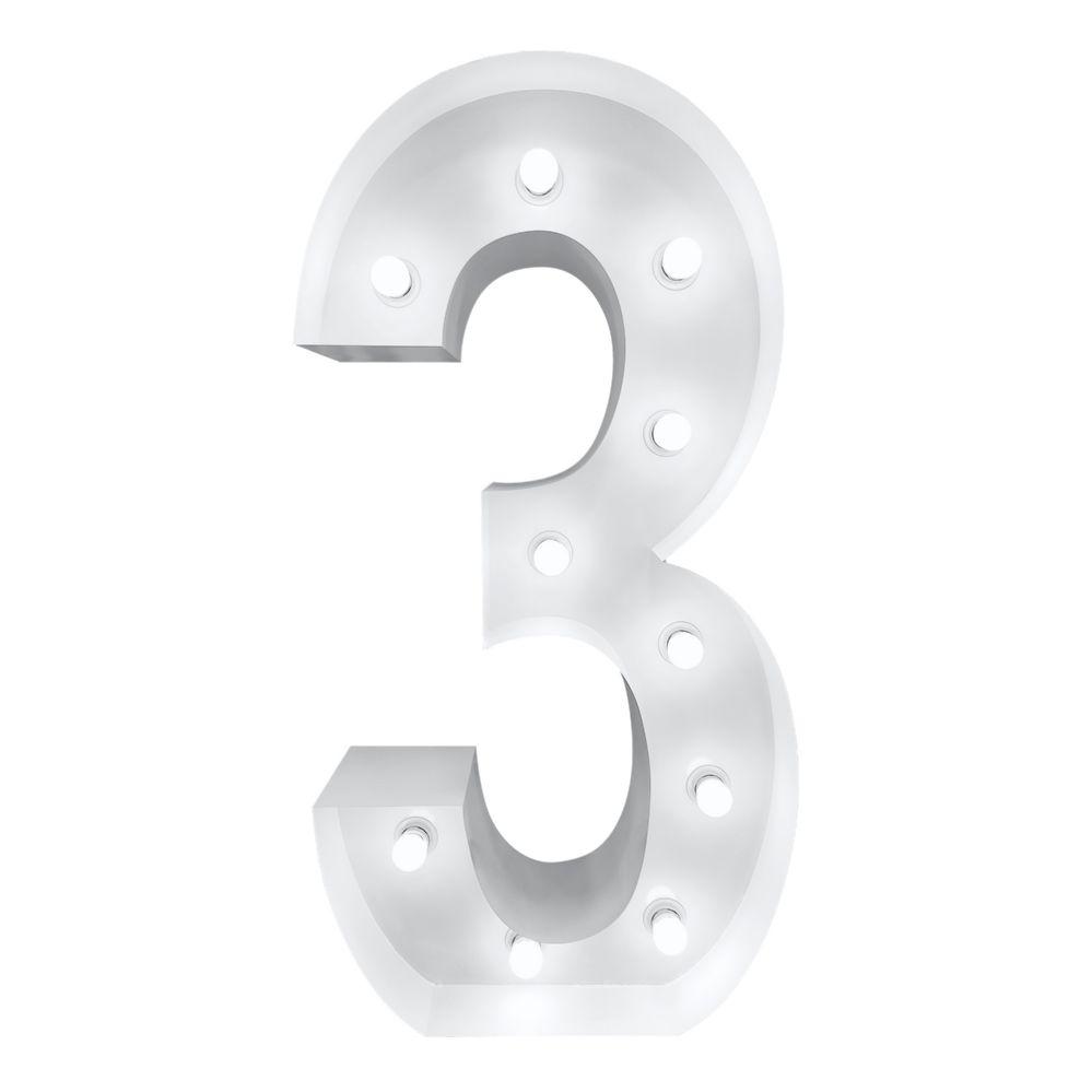 Wholesale 4ft Light Up Marquee Number ?3? - White image