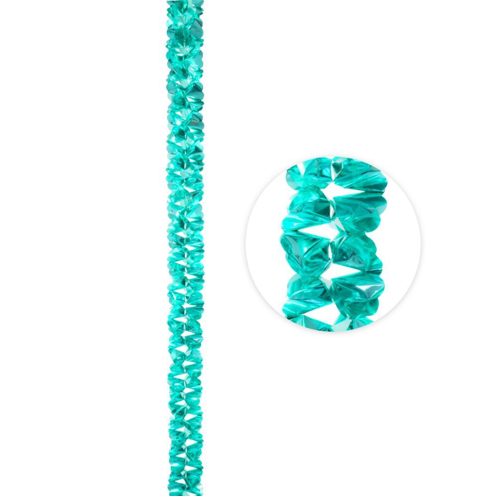 24 Wholesale Metallic Foil Garland 144 inches - Turquoise image