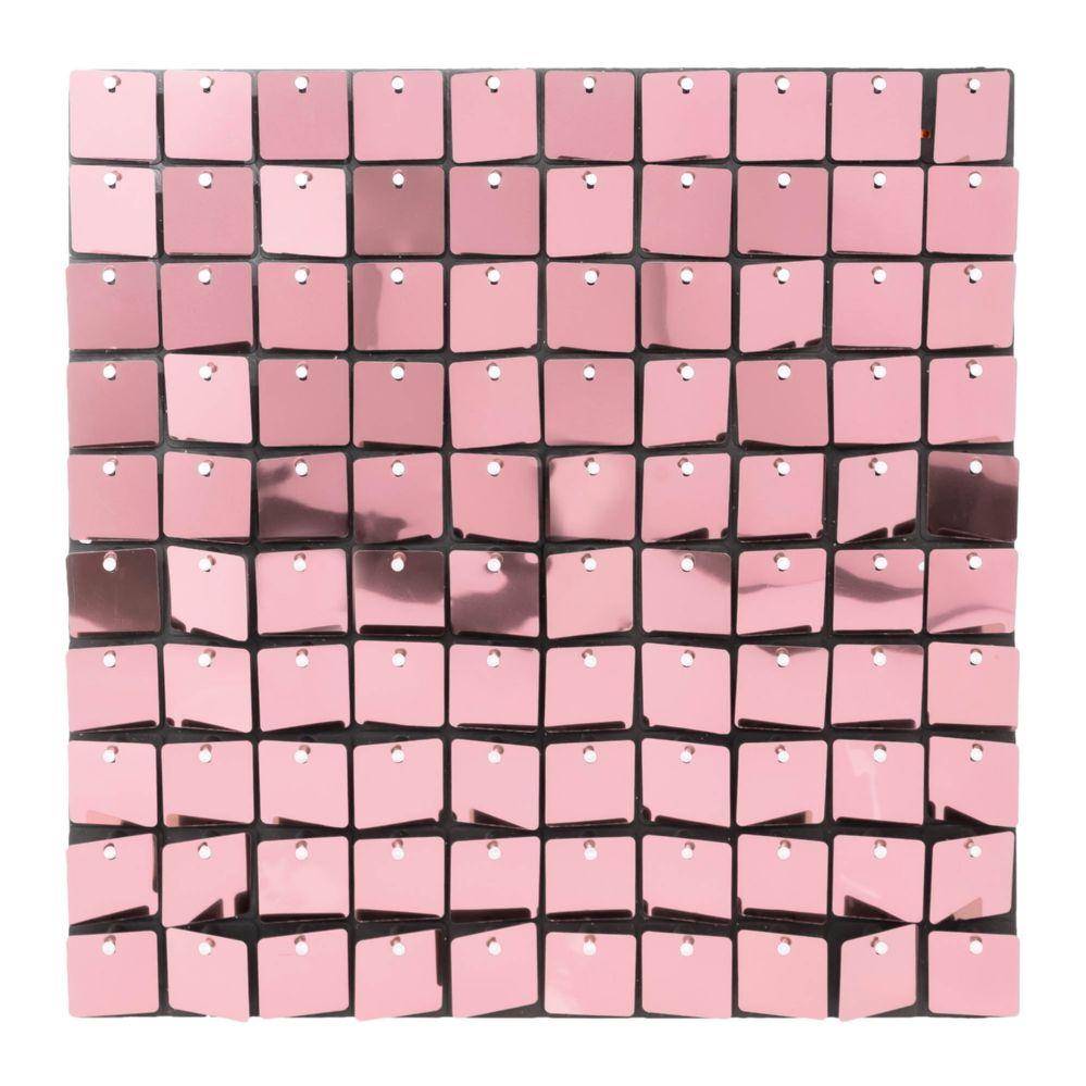 24 Wholesale Square Spangle Wall Décor - Pink image