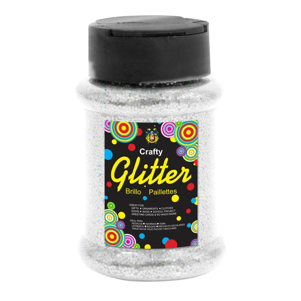 24 Wholesale Glitter Bottle 4oz - White Iridescent image