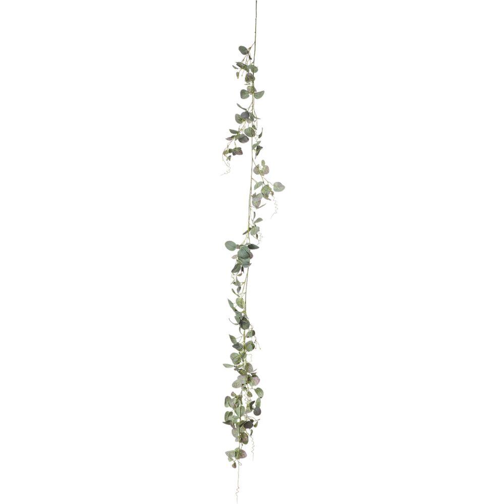 12 Wholesale Artificial Silver Dollar Eucalyptus Garland 72 in - Forest Green image