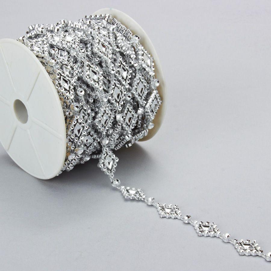 12 Wholesale Diamond Shaped Rhinestone Trimming image