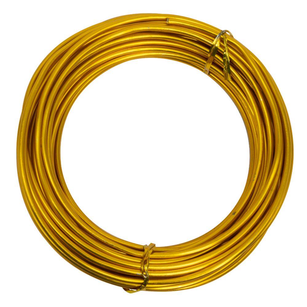 20 Wholesale 20 Wholesale 3.0mm (9 Gauge) Aluminum Wire 10 Yds/roll - Gold - WSD image