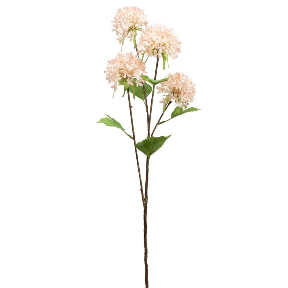 24 Wholesale Faux Snowball Hydrangea Branch 29 inch - Pink image