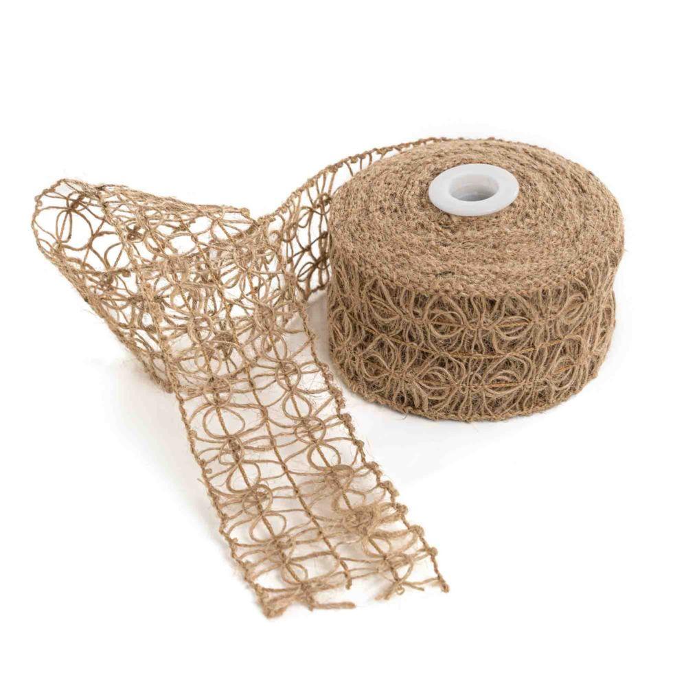 12 Wholesale Burlap Weave Ribbon 2 inch X 10yds image