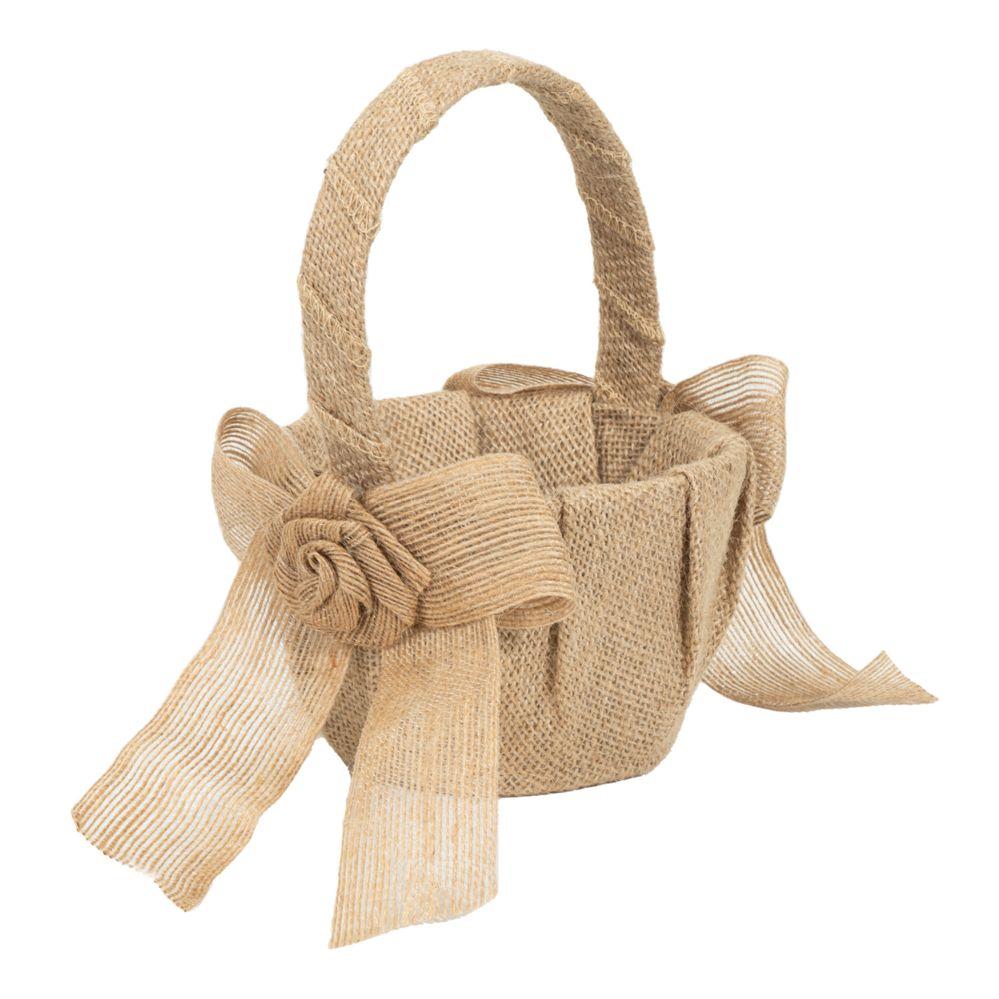 12 Wholesale Burlap Basket With Bows image