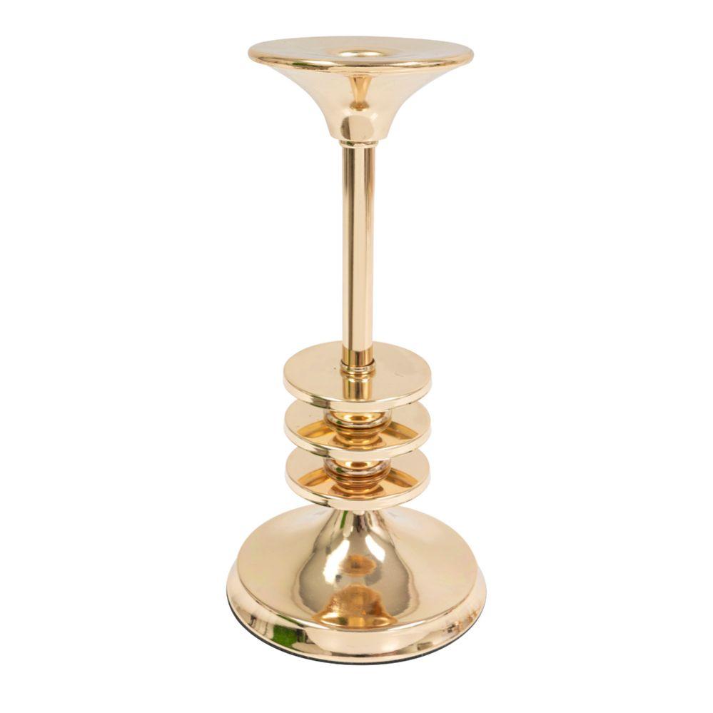 8 Wholesale Metal Taper Candle Holder 9 inch - Gold image