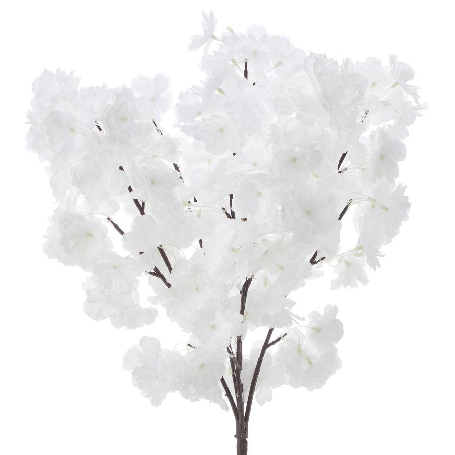 24 Wholesale Artificial Cherry Blossom Spray - White image
