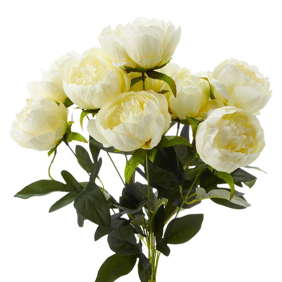 12 Wholesale Artificial Peony Bouquet - Ivory image