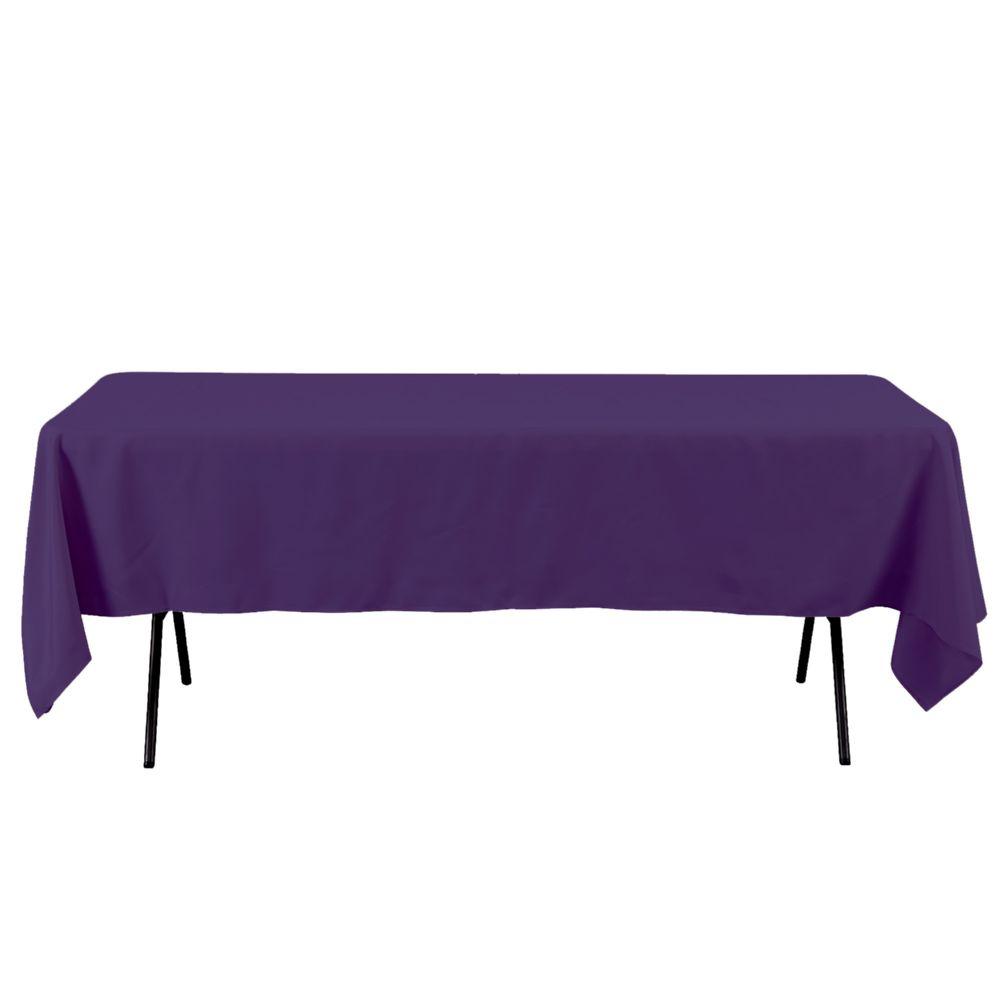 12 Wholesale Rectangle Polyester Table Cover 60 inches X 102 inches - Purple image