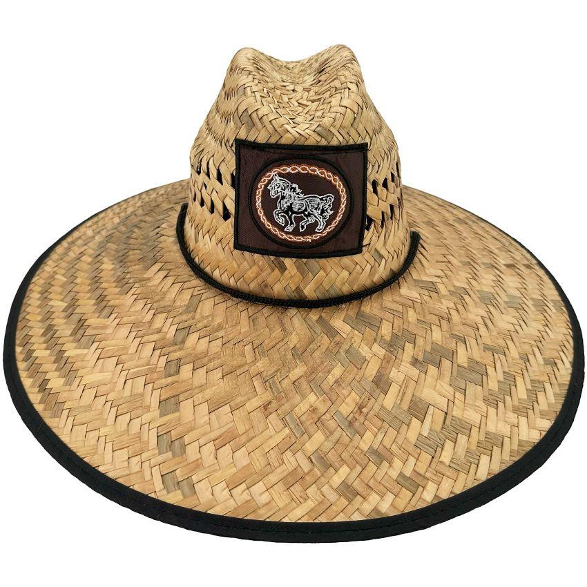 24 Wholesale Horse Patch Sun Straw Hats For Summer image