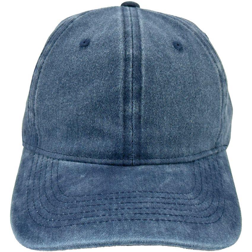 24 Wholesale Navy Blue Plain Caps Blank Vintage Dad Hats image