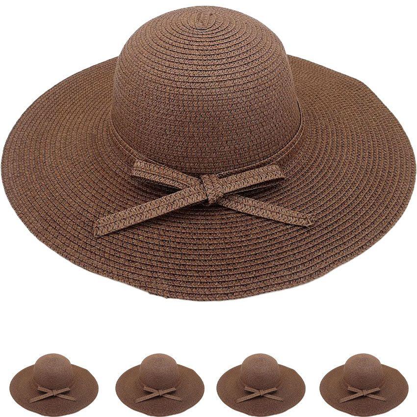 24 Wholesale Floppy Wide Brim Women's Summer Beach Hats image