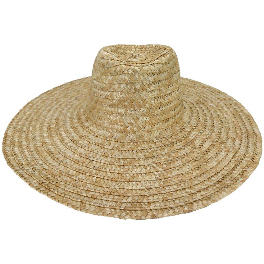 24 Wholesale Wide Brim Straw Summer Hats For Men - Large Brim image