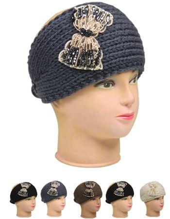 24 Wholesale Winter Headbands With Crystals For Women image