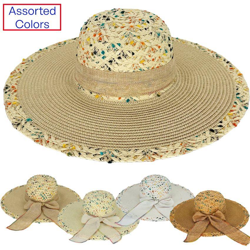 24 Wholesale Stylish Large Brim Floppy Beach Hats For Ladies image
