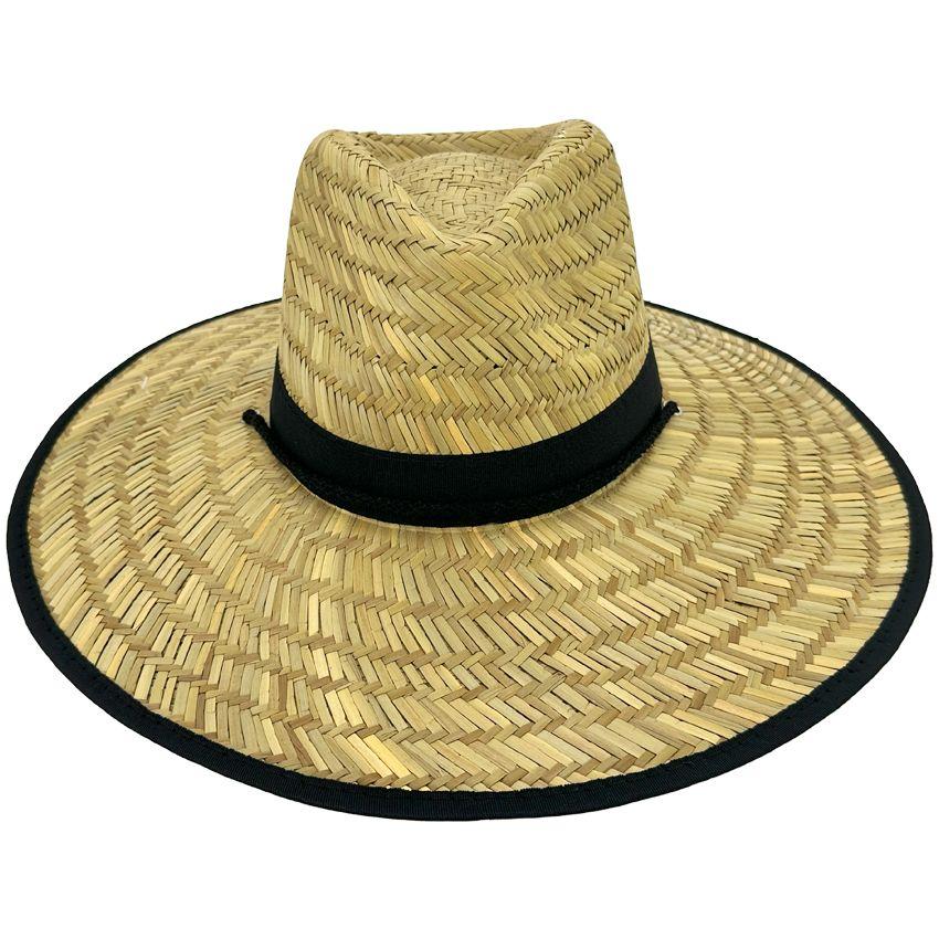 24 Wholesale Bamboo Straw Summer Hat For Men - Wide Brim Lightweight Sun Hat image