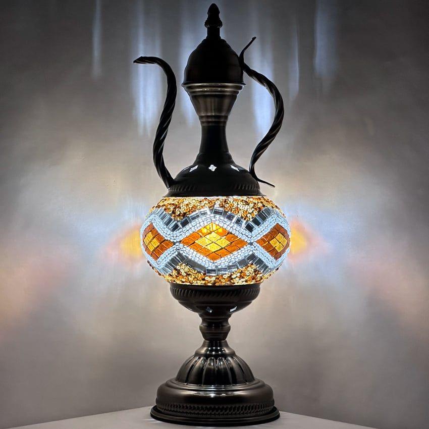 12 Wholesale Golden Diamonds Moroccan Teapot Lamp Without Bulb image