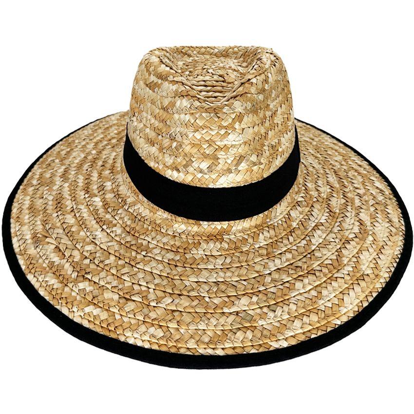 24 Wholesale Summer Hats For Men With Black Band - Black Borders image