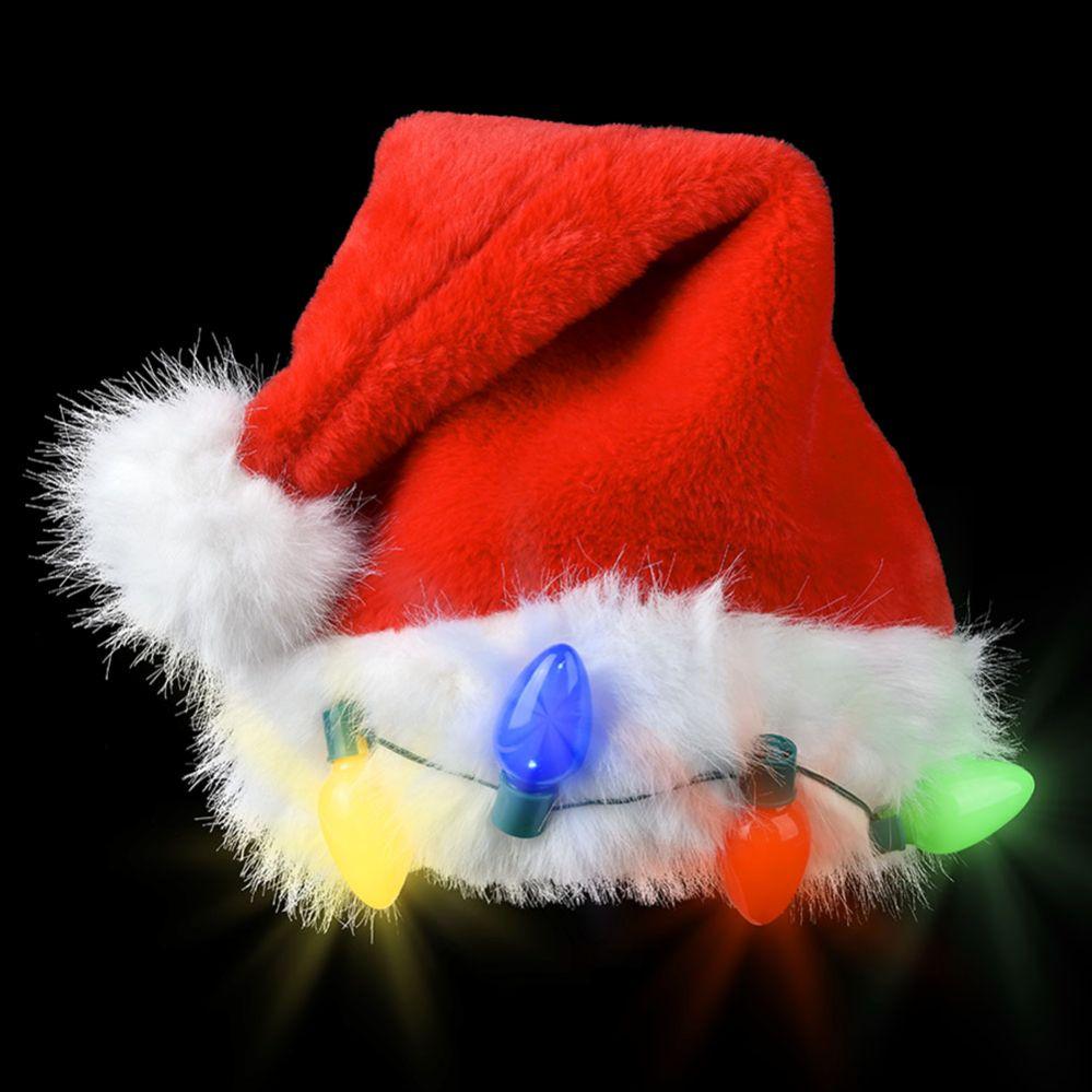36 Wholesale LighT-Up Christmas Light Bulb Santa Hat image