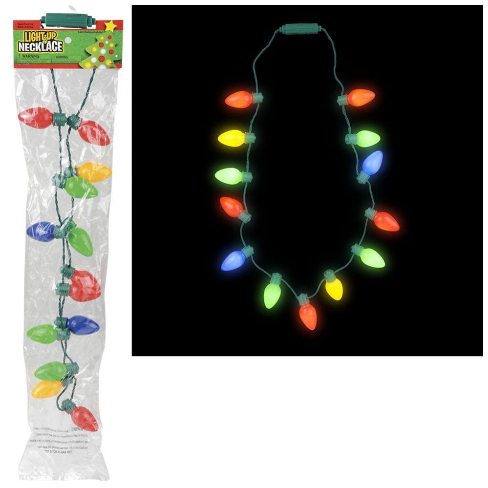 48 Wholesale LighT-Up Christmas Bulb Necklace 25 inch image