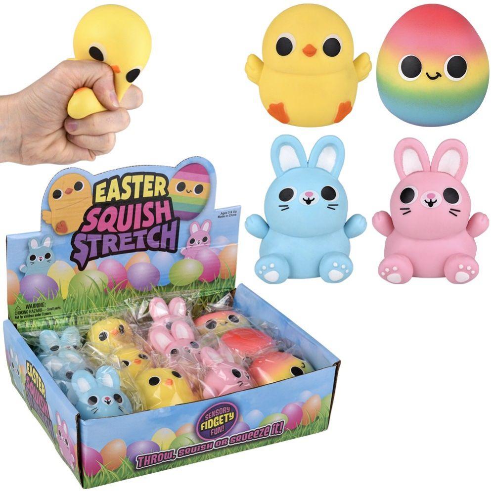 144 Wholesale Easter Squish Stretch Assortment 2.75 inch -3.25 inch image