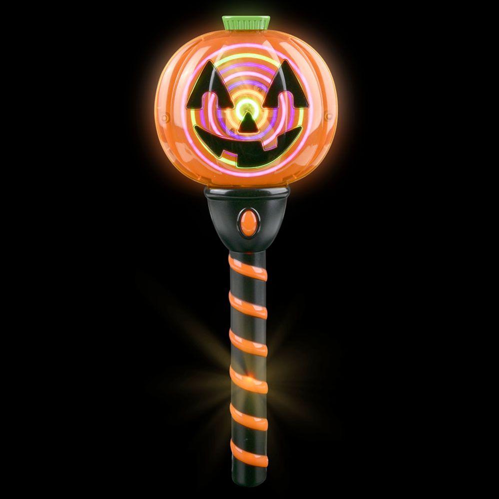 72 Wholesale 12.5 inch LighT-Up Swirl Jack O Lantern Wand image