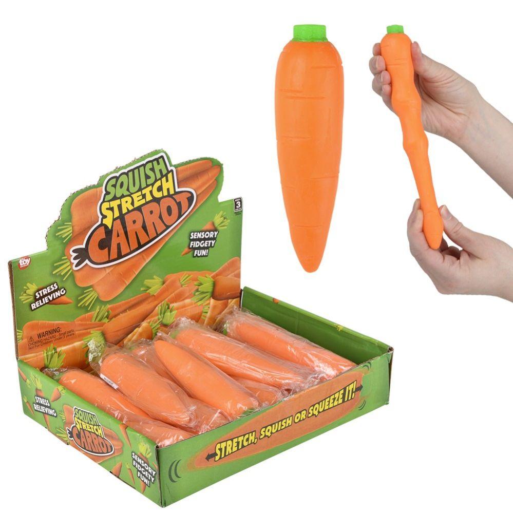 72 Wholesale Stretch And Squeeze Carrot 5.5 inch image