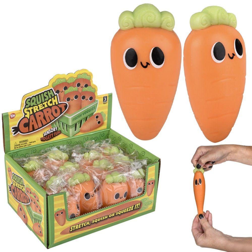 144 Wholesale Squish Stretch Carrot 3.5 inch image