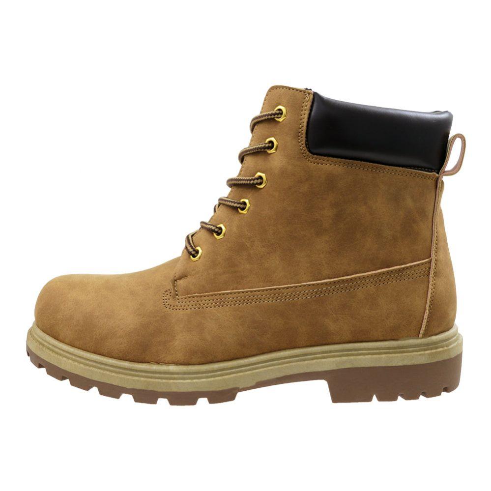 12 Wholesale Mens Pu Leather Workboots Tan image