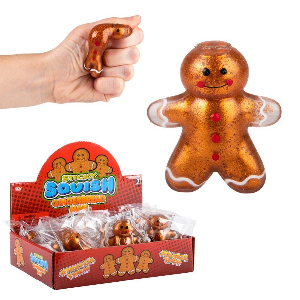 144 Wholesale 2.25 Inch Squish Sticky Gingerbread Man image