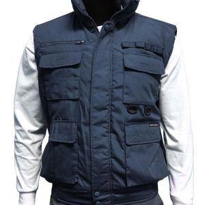 12 Wholesale Mens Multiple Pocket Water Resistant Utility Padded Vest Navy C image