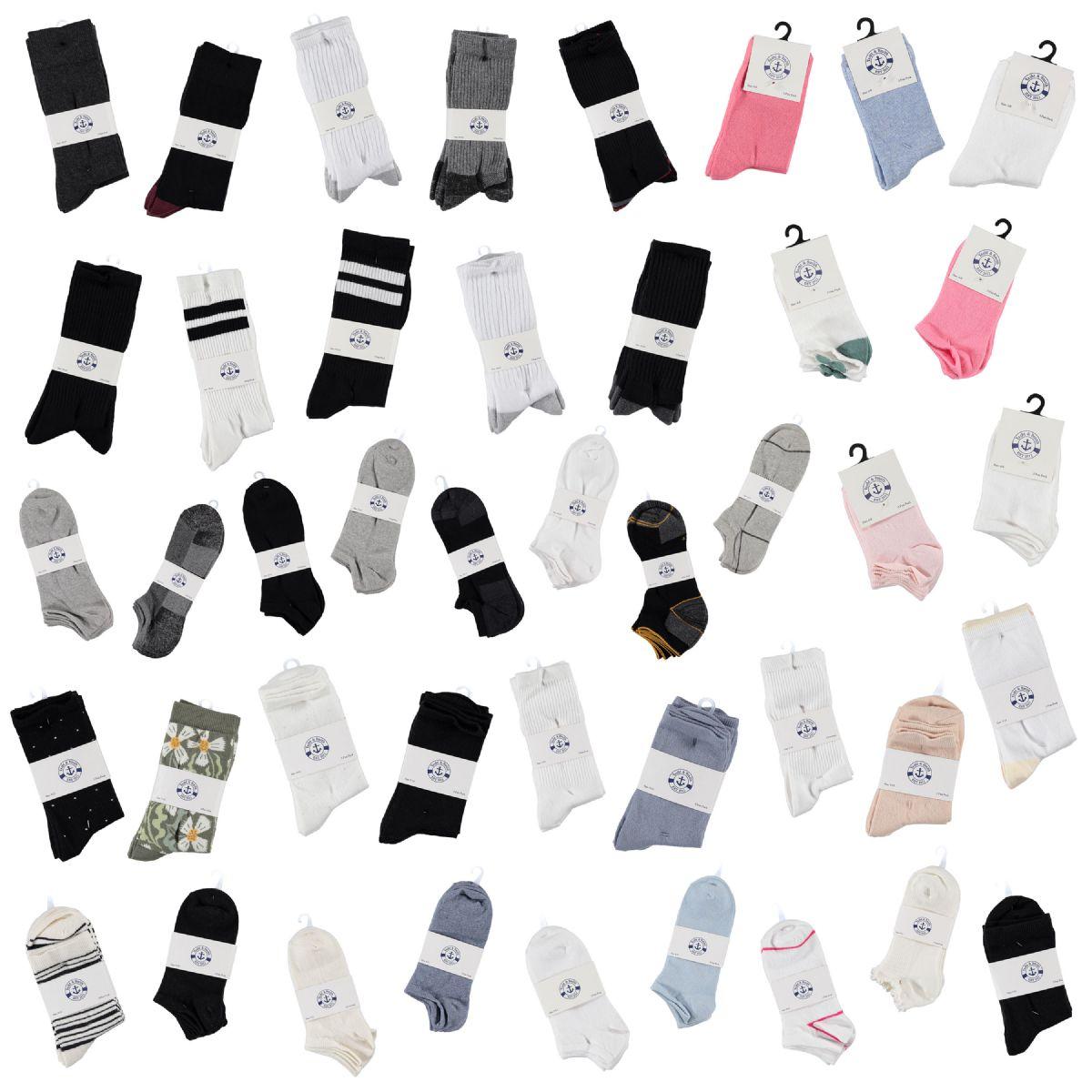 180 Wholesale Mix Mix Mens Womens Kids Ankle And Crew Socks image