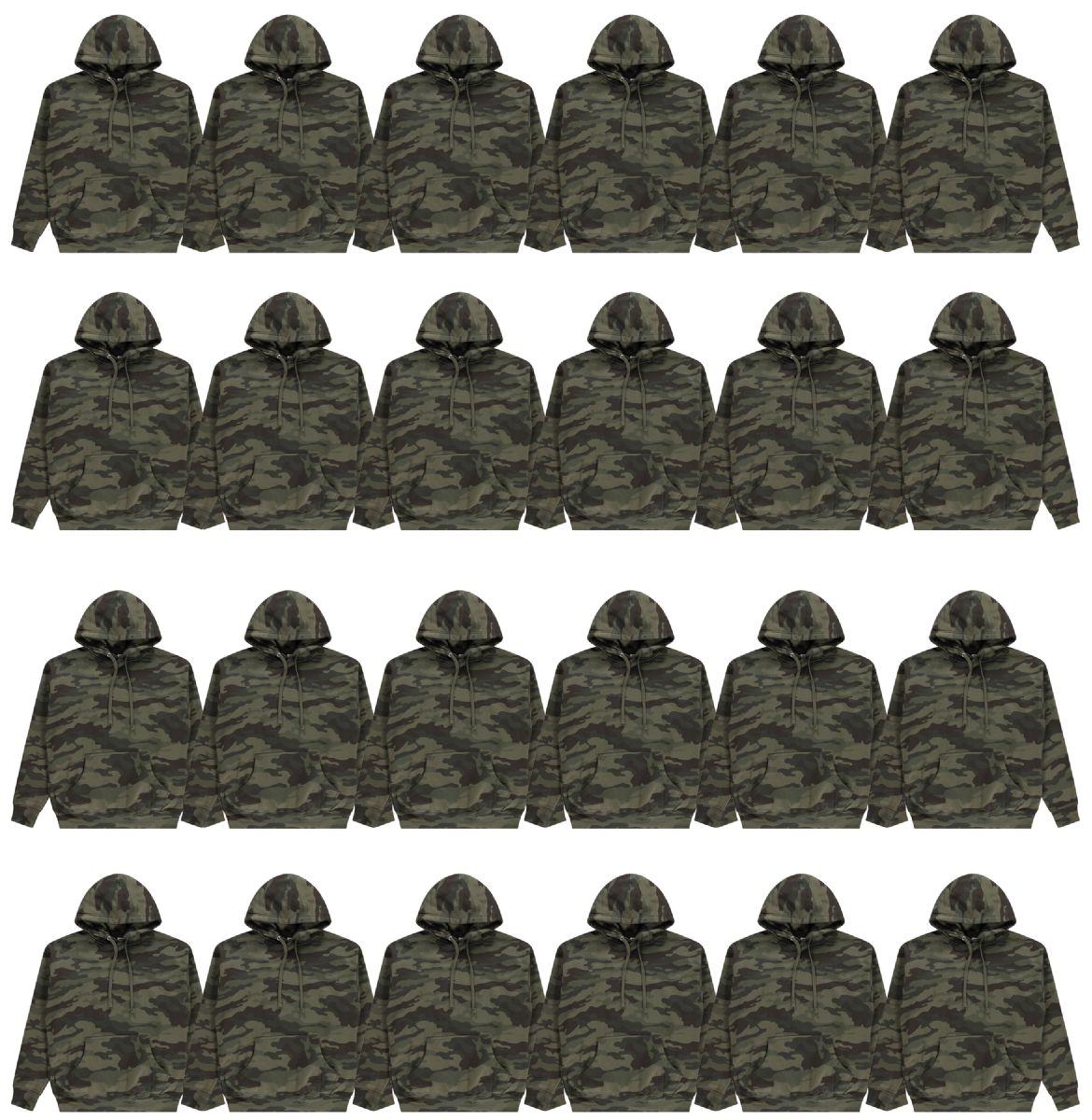 24 Wholesale Cotton Fleece Hooded Camo Printed Hoodie Size Xsmall image