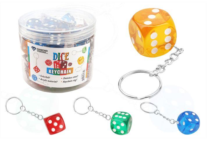 72 Wholesale Translucent Dice Keychain image