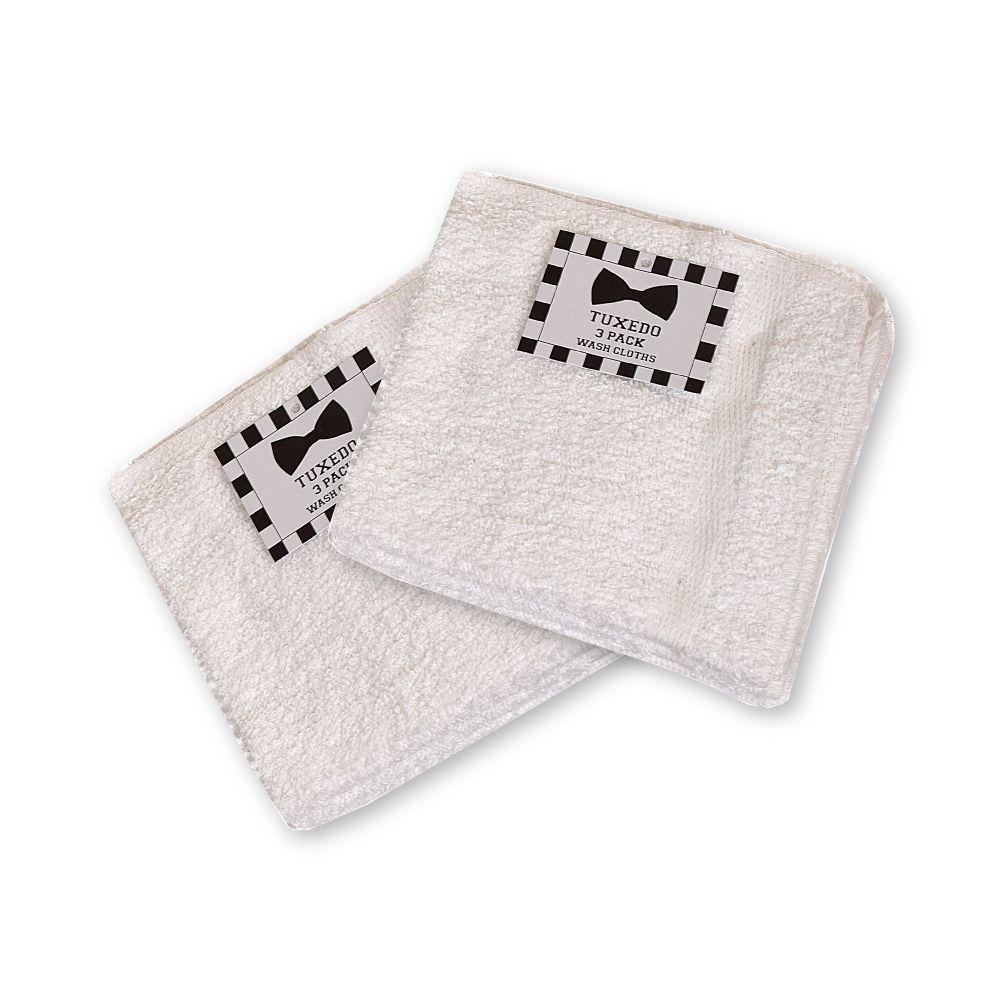 96 Wholesale 3 Pack Washcloth White 12" X 12" image