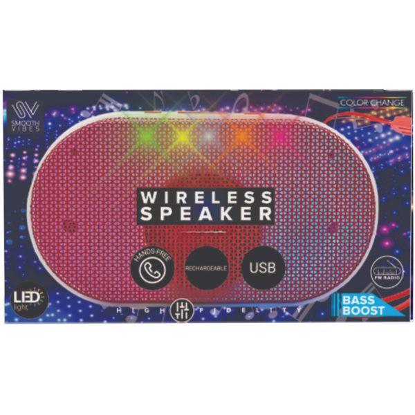 6 Wholesale Red Wireless Portable Led Color Changing Speaker With Lanyard Handle image