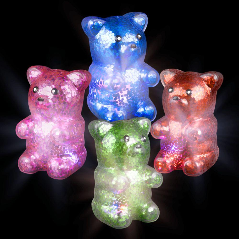 144 Wholesale 4.5 inch Sparkle LighT-Up Puffer Gummy Bear image