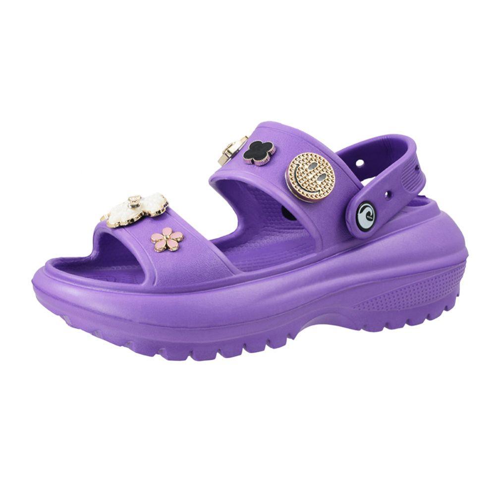 15 Wholesale Woman's Double Strap Slingback Platform Sandal Purple image