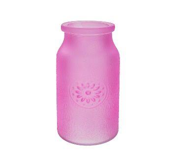 24 Wholesale Bh Pink Glass Vase 7x3 in image