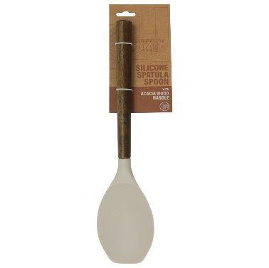 48 Wholesale Silicone Spatula Spoon With Acacia Wood image