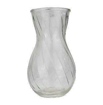 12 Wholesale Clear Swirl Glass Vase 5 X 8.7 Inches image