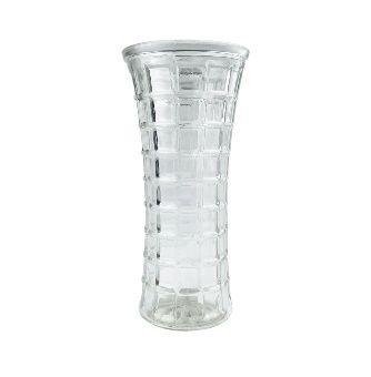 12 Wholesale Clear Glass Vase Square Design 3.5 X 8 Inches image