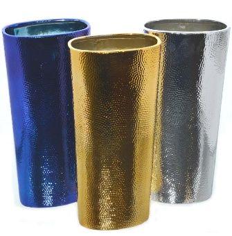 9 Wholesale Ceramic Metallic Vase Assorted 7 X 3.75 X 13.5 Inches image