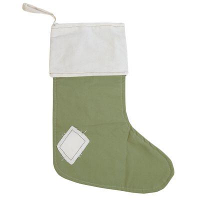 36 Wholesale Stocking 12x15x.75 Canvas White/green image
