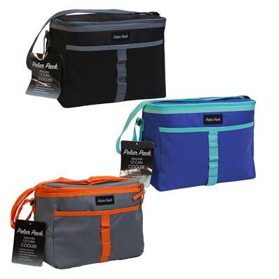 24 Wholesale Cooler 12can Insulated 3assorted Black, Charcoal, Royal Blue image