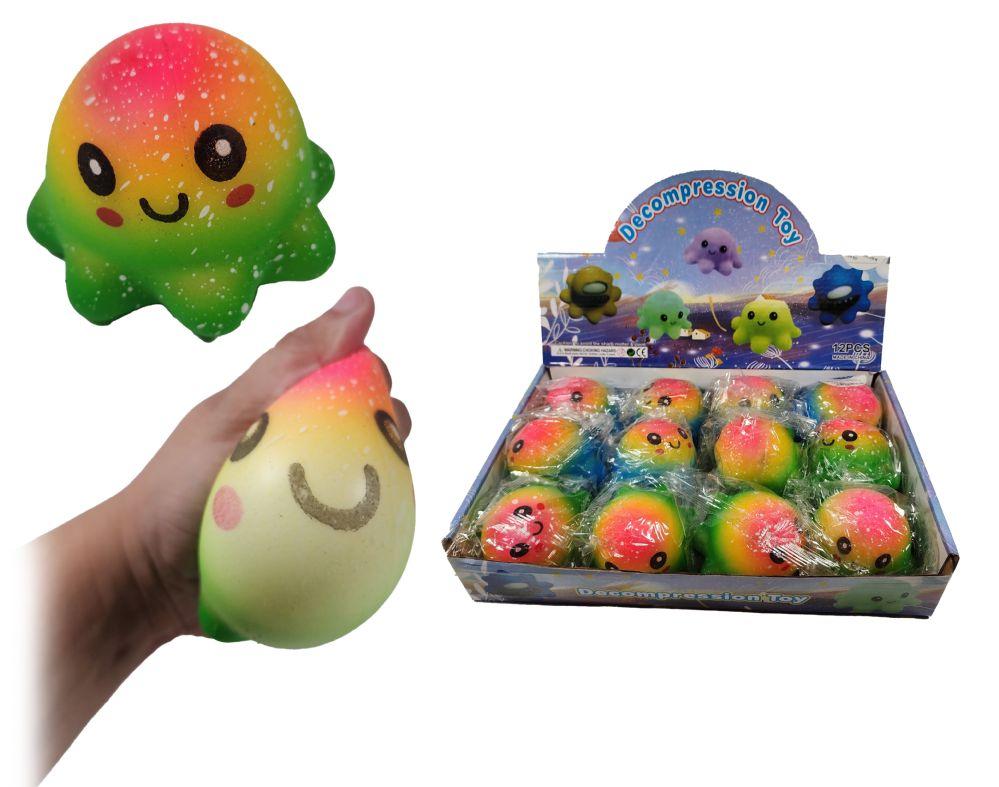 12 Wholesale 3 inch Squeeze TiE-Dye Octopus image